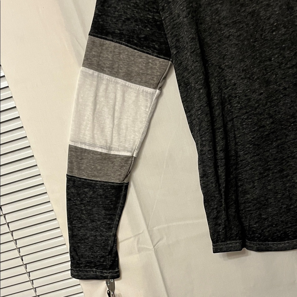 Free People Black and Gray Graphic Long Sleeve Shirt - Picture 4 of 8
